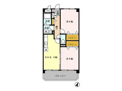 メゾン286(2DK/2階)の間取り写真