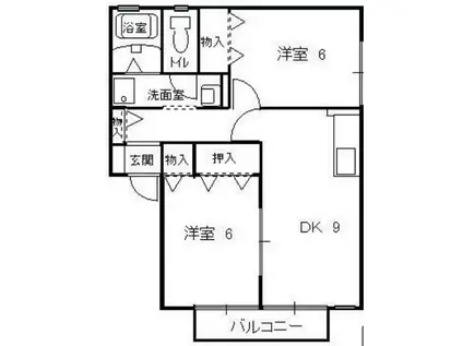グランソル(2DK/1階)の間取り写真
