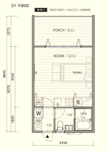 PARASOL APARTMENT A棟(ワンルーム/2階)の間取り写真