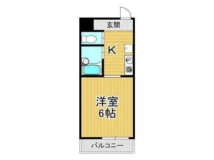 ハーバーメゾン弁天(1K/4階)の間取り写真