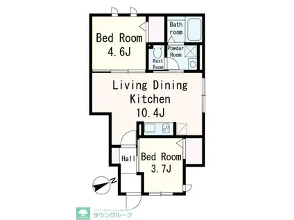 レジオン・ドヌール(2LDK/1階)の間取り写真