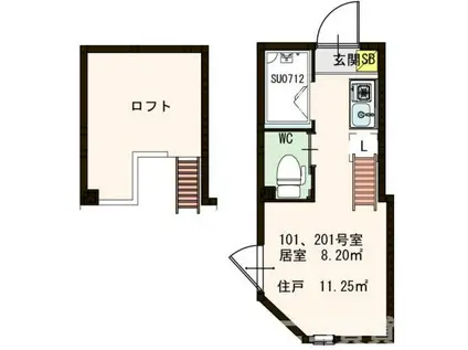 セラ上池袋(ワンルーム/1階)の間取り写真