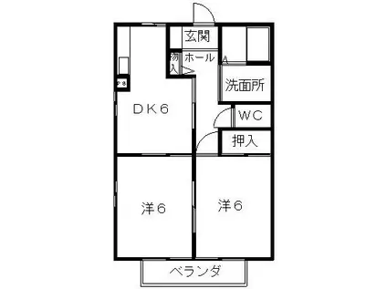 メゾン道(2DK/1階)の間取り写真