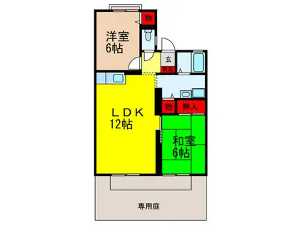 カルマーレ(2LDK/1階)の間取り写真