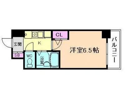 エスリード梅田東(1K/6階)の間取り写真