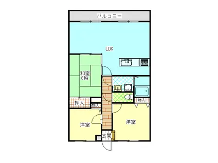 サンロイヤル金生(3LDK/1階)の間取り写真