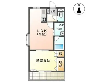 カーサアマンテ(1LDK/3階)の間取り写真