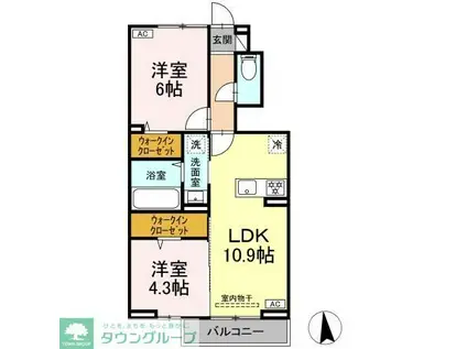 キャピタルワン(2LDK/1階)の間取り写真