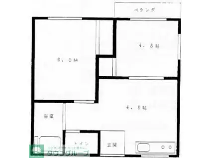 ファミーユ吉原(2K/2階)の間取り写真