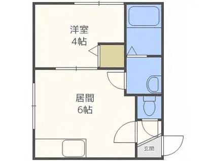 エルムN23 B(1DK/2階)の間取り写真