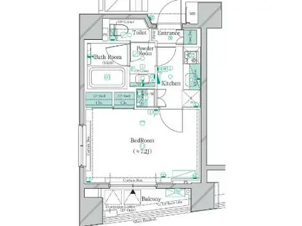 ガリシア大森イースト(1K/4階)の間取り写真