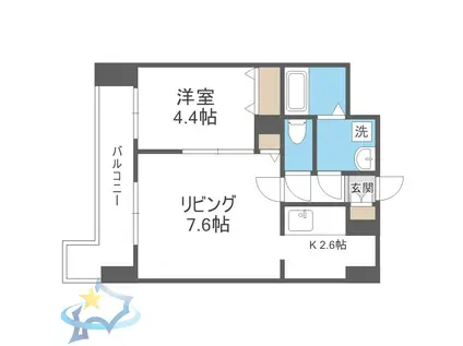 レジディア札幌駅前(1LDK/4階)の間取り写真