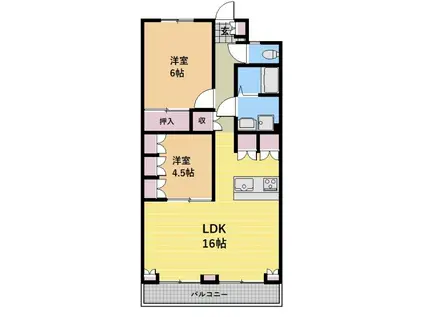 宮崎ビル(2LDK/3階)の間取り写真