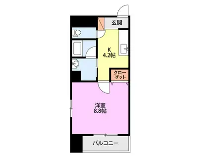 コンコース東堀(1K/5階)の間取り写真