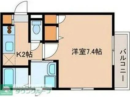 イリーズ(1K/2階)の間取り写真