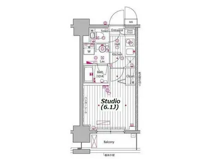 ガーラ・プレシャス川崎(1K/7階)の間取り写真