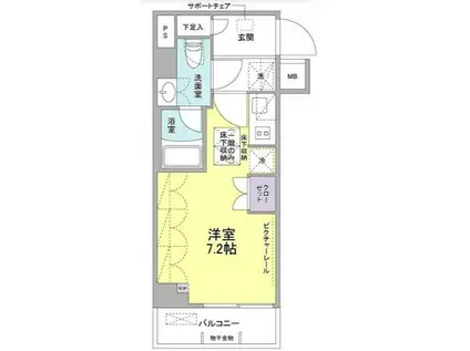 SIL西五反田(ワンルーム/2階)の間取り写真