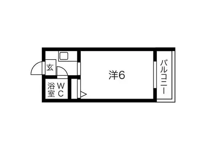 アパートメント東淀川II(1K/2階)の間取り写真