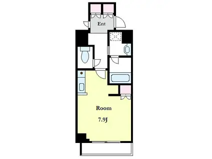 ベルヴュ代々木2(ワンルーム/1階)の間取り写真