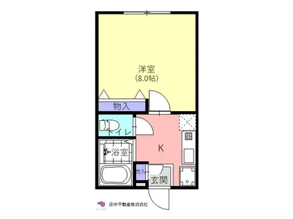 朝日が丘ハイツ(1K/2階)の間取り写真