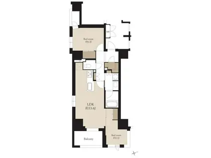 シーンズ京都鴨川河原町(2LDK/4階)の間取り写真