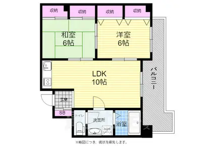 NIKKEI南竹屋Ⅰ(2LDK/3階)の間取り写真