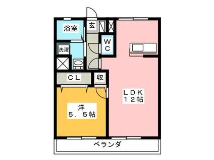 メゾン阿曽(1LDK/1階)の間取り写真