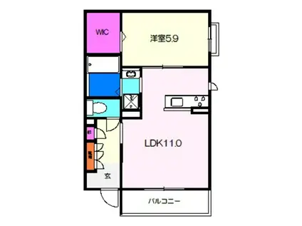 LA・VITA NAKAMOZU(1LDK/3階)の間取り写真