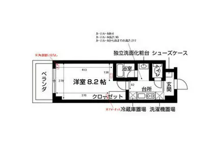 GRAND JET(1K/2階)の間取り写真