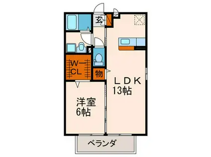グランシャリオ(1LDK/2階)の間取り写真