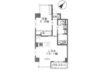 PRIMAVERA(1LDK/1階)の間取り写真