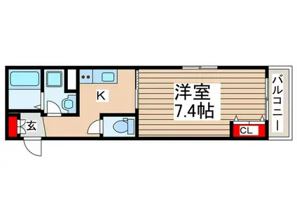 トレフル三郷中央(1K/2階)の間取り写真