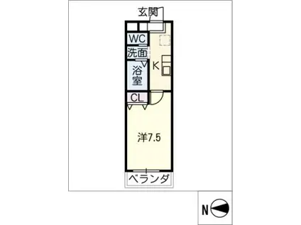 A.CITY中川法華(1K/3階)の間取り写真