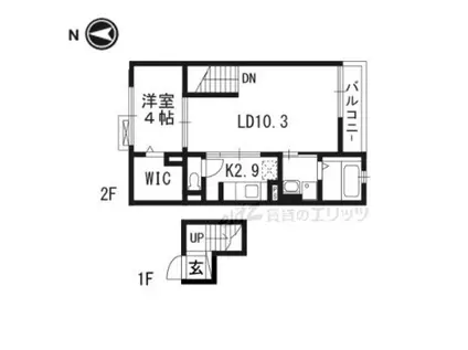 レーブ ポルト(1LDK/4階)の間取り写真