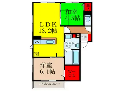 コートアイリス(2LDK/2階)の間取り写真