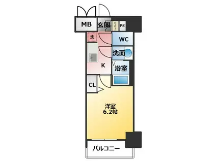 プレサンス名駅南エディフィス(1K/3階)の間取り写真