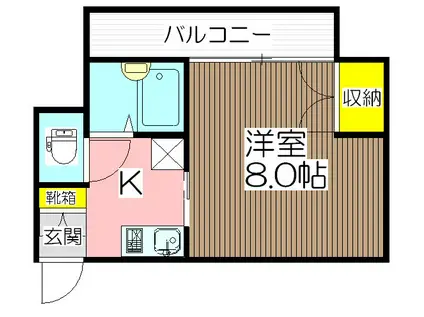 ワコービル(ワンルーム/3階)の間取り写真