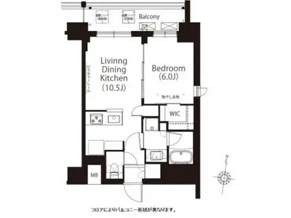 フレンシア高円寺北(1LDK/9階)の間取り写真