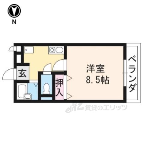 グリーンヒル桃山(1K/1階)の間取り写真