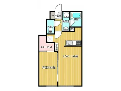 GARANCE A(1LDK/2階)の間取り写真