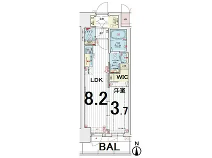 エステムコート名古屋TWIN ウエスト(1LDK/10階)の間取り写真