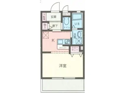 リートック(1K/3階)の間取り写真