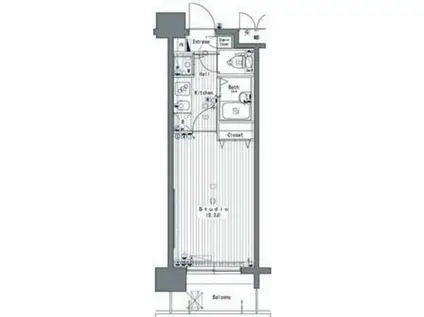 グランドガーラ代田橋(1K/8階)の間取り写真