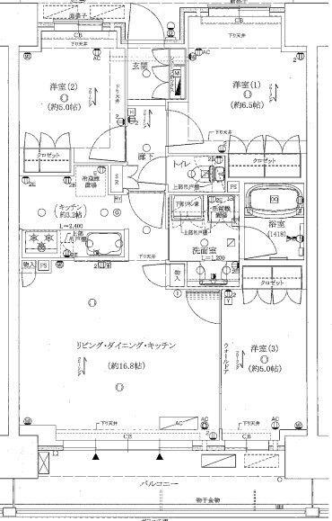 リバーガーデン四天王寺(3LDK/11階)の間取り写真