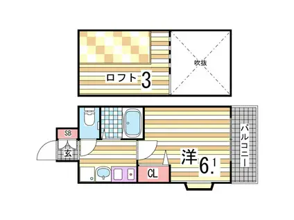 エステムコート神戸県庁前IIIフィエルテ(1K/3階)の間取り写真
