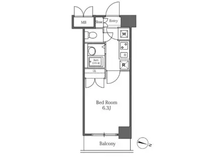 LASANTE広尾 ラサンテ広尾(1K/6階)の間取り写真