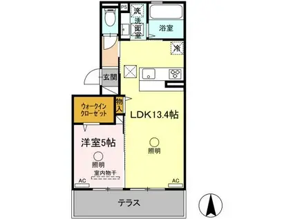 FY-STYLE KIKUCHI(1LDK/1階)の間取り写真