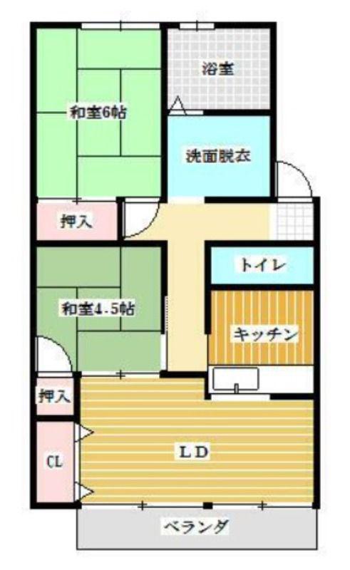 カーサドルチェ(2LDK/2階)の間取り写真