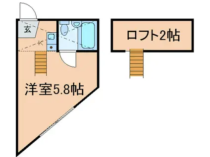スターズ石神井(ワンルーム/2階)の間取り写真