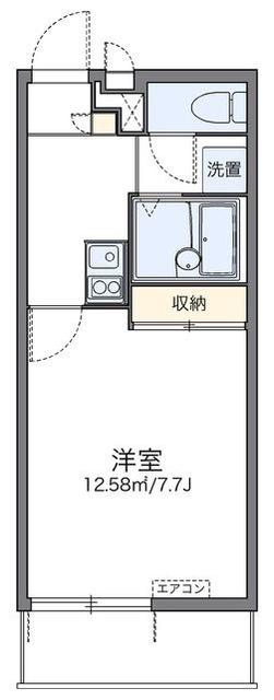 レオパレステリオス(1K/3階)の間取り写真